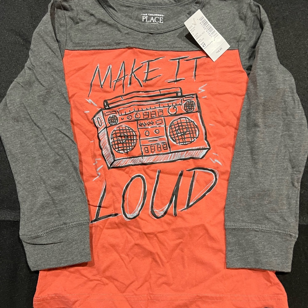 The Children’s Place: Toddlers 4T Gray/Orange Shirt